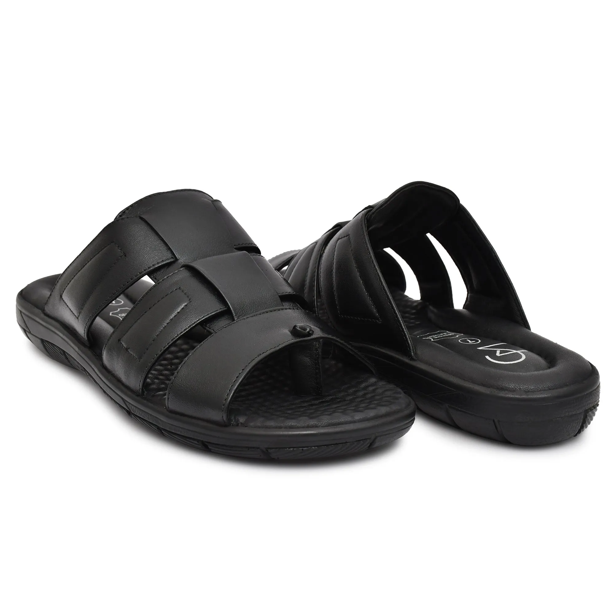 Comfortable &amp; Stylish Black Leather Slippers for Men | Country Maddox