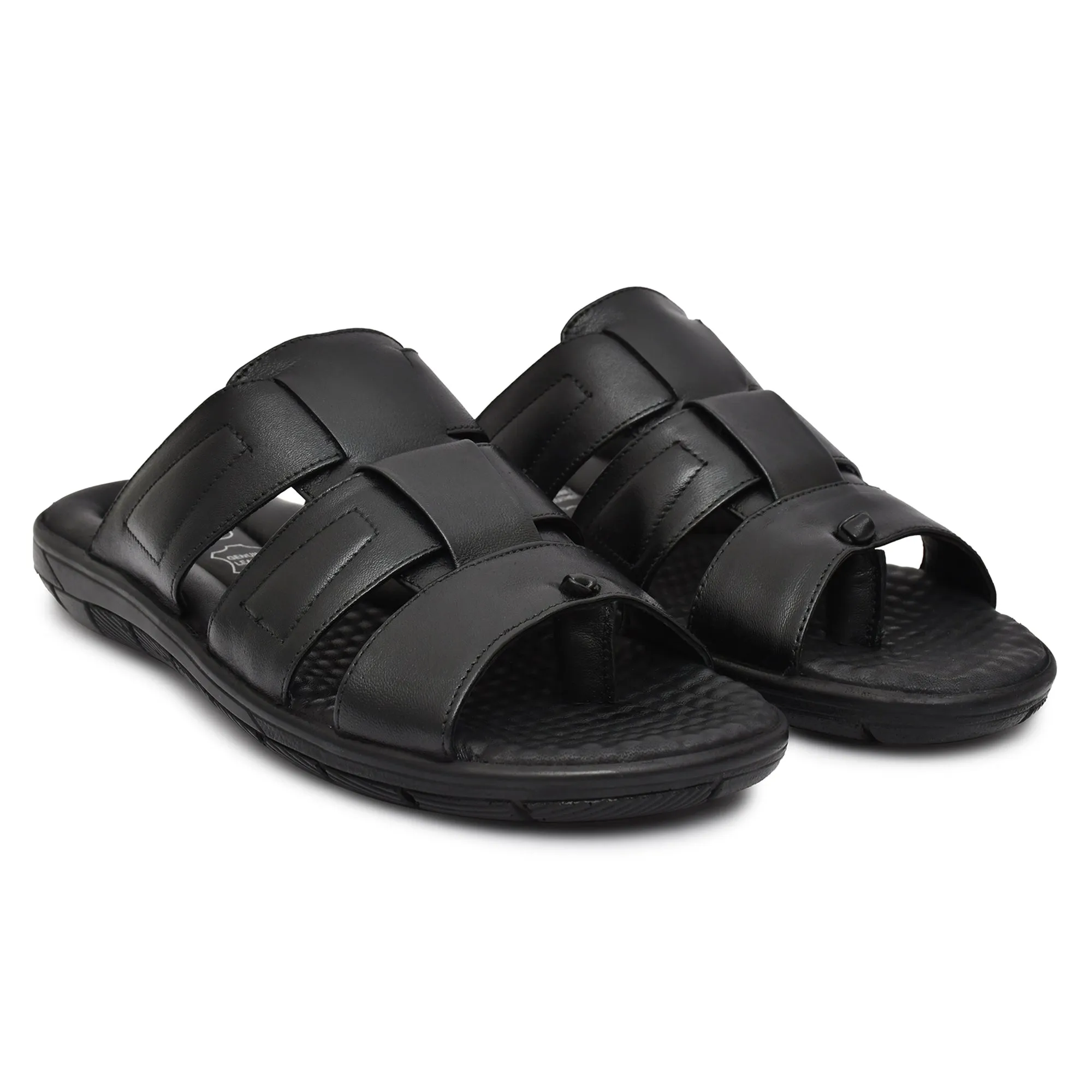 Comfortable &amp; Stylish Black Leather Slippers for Men | Country Maddox