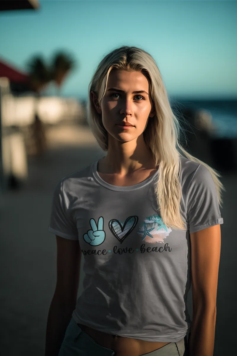 Peace Love Beach Design Women's Classic T-Shirt
