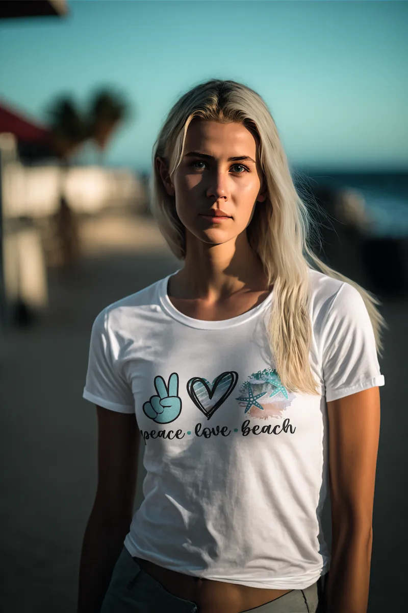 Peace Love Beach Design Women's Classic T-Shirt