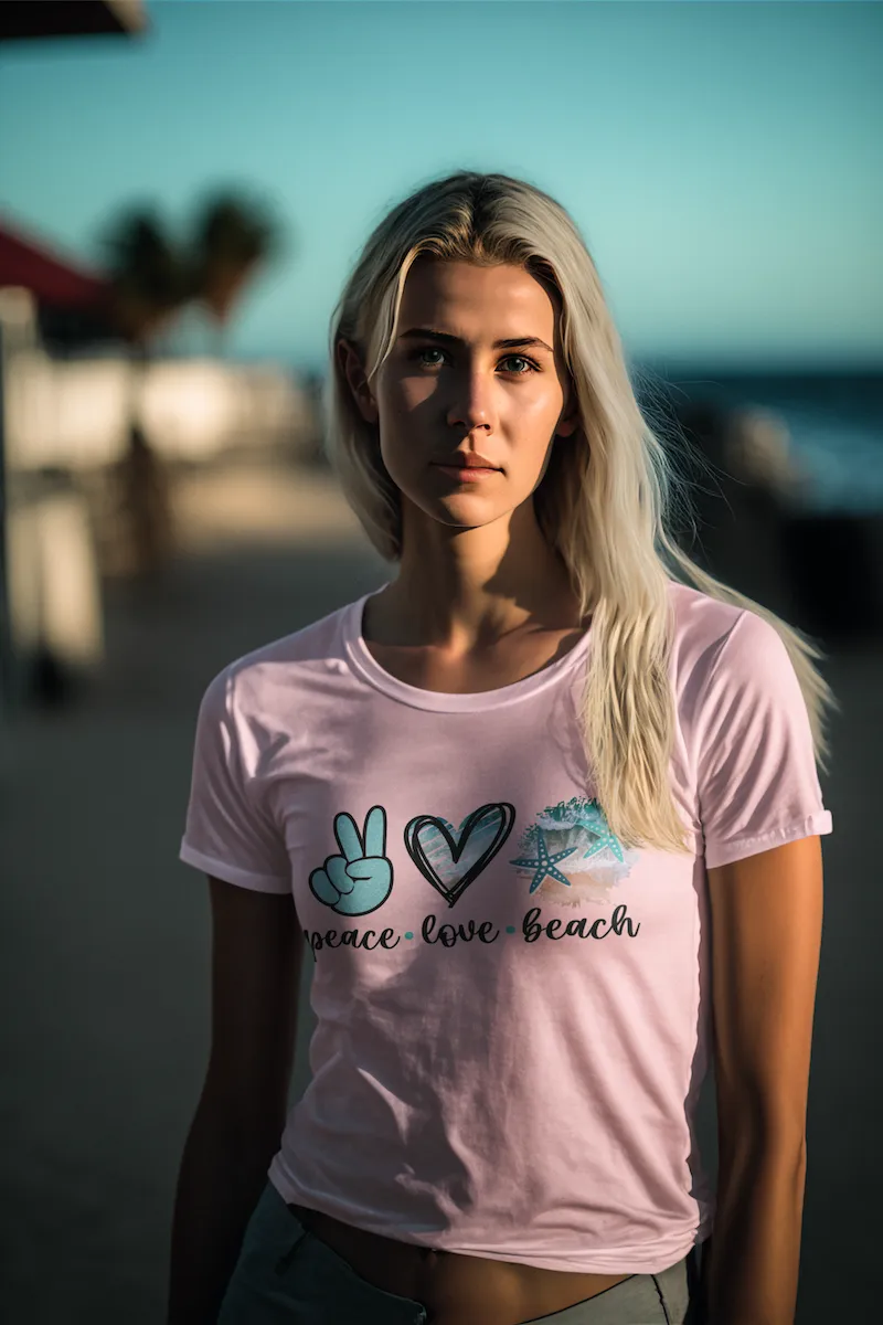 Peace Love Beach Design Women's Classic T-Shirt