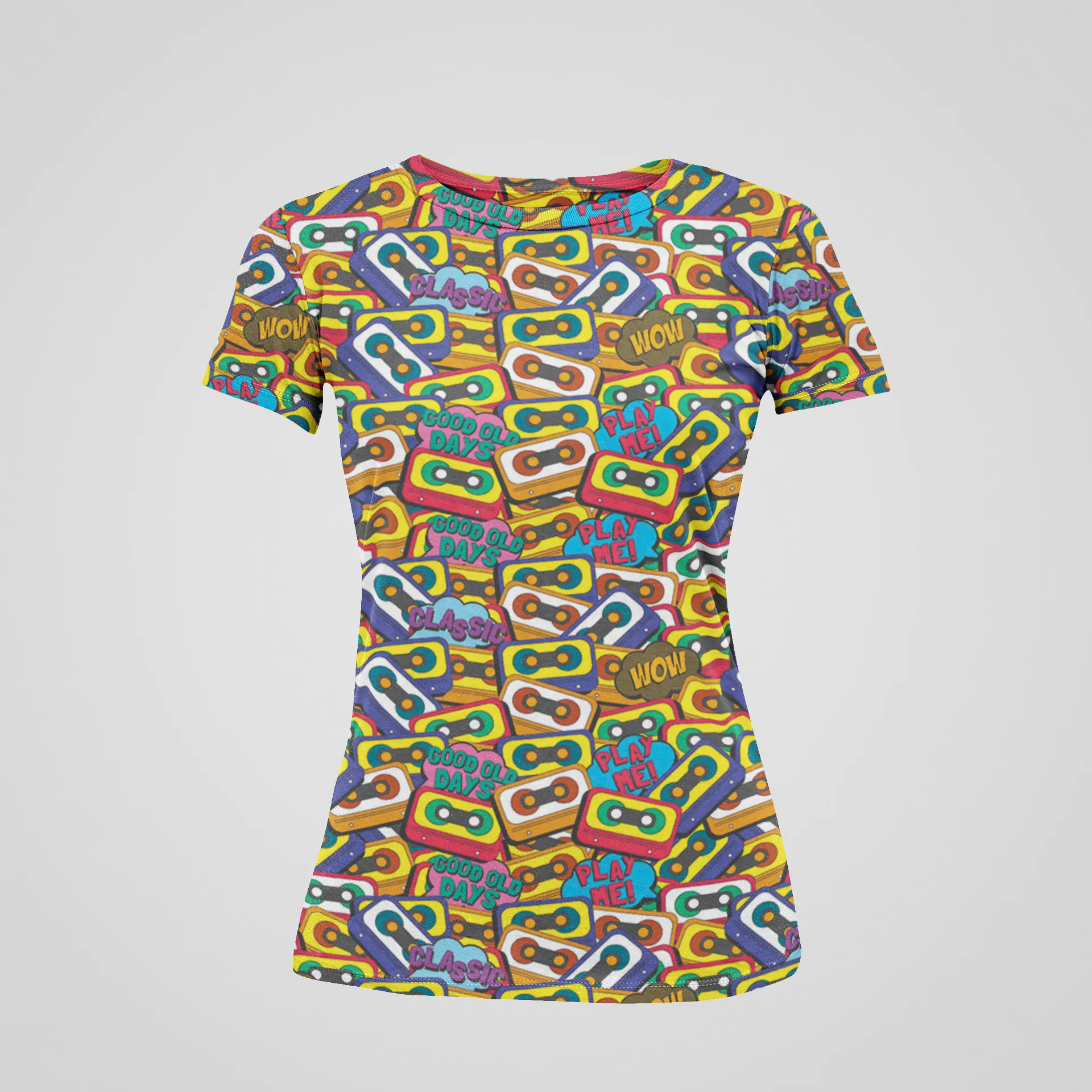 Retro Cassette tape Pop Art Women's Printed T-Shirt