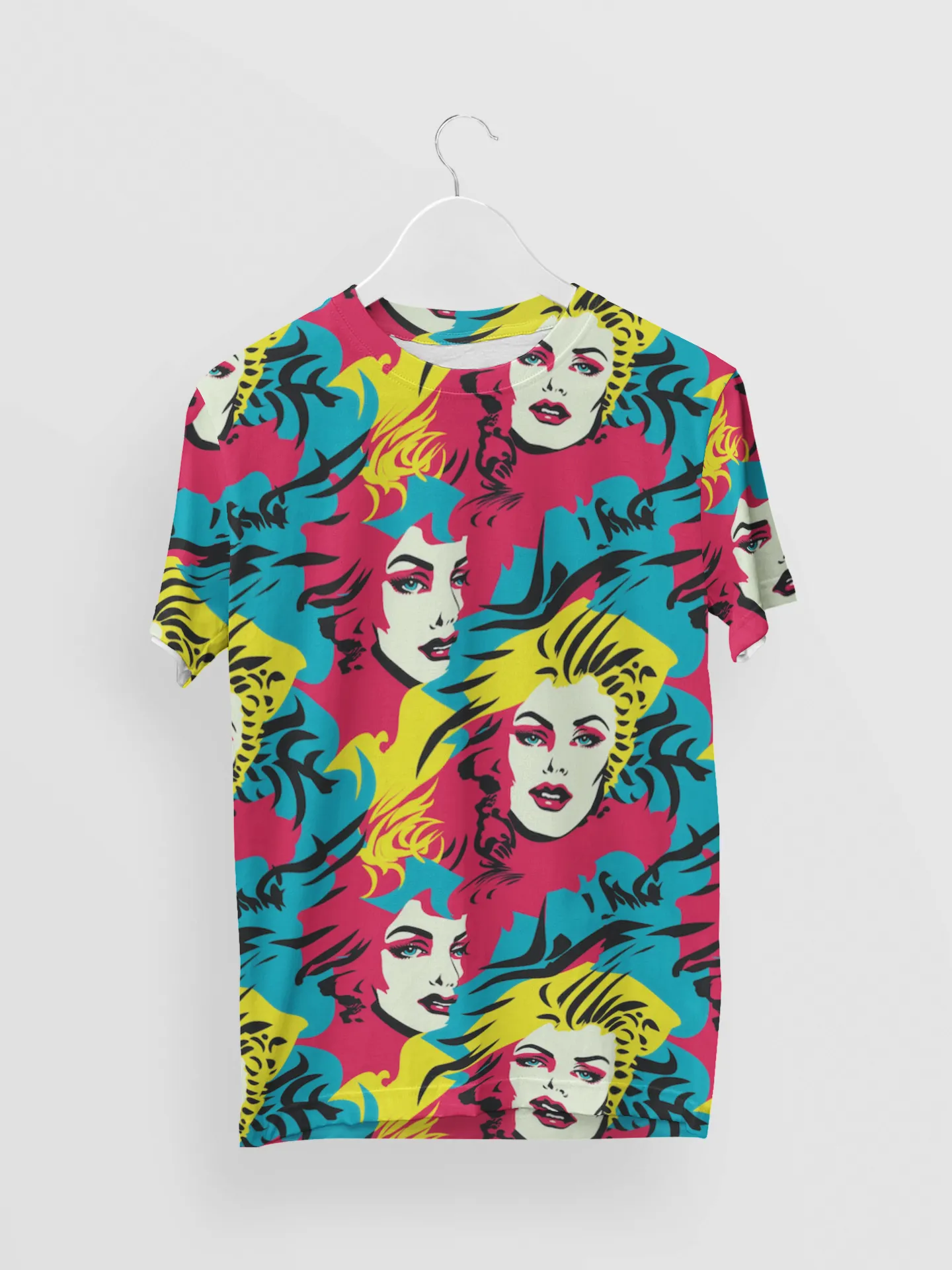 Retro Pop Art Women's Vibrant All-Over Print Tee