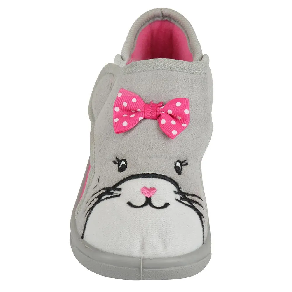 SlumberzzZ Girls Polka Dot Cat Slippers