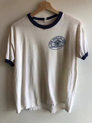Vintage 1970s Seek Engage Destroy U.S. Navy Ringer T-Shirt